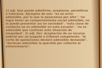 Significado de «admisible»