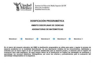 DOSIFICACION PARA LAS SESIONES DE MATEMATICAS DEL IEMS EN ...