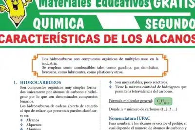 Características de los Alcanos para Segundo Grado de Secundaria