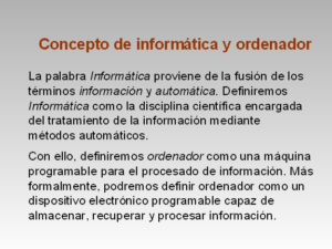 Introducción y conceptos generales. Informática