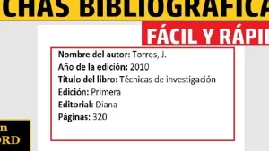 Ejemplos de Fichas Bibliográficas de Referencia: Guía Práctica