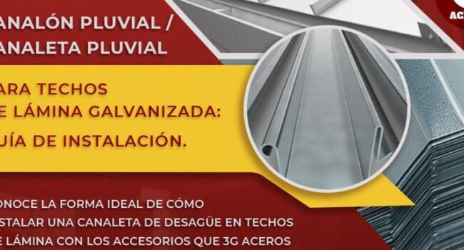 Canalón pluvial para desague para techos de lámina: Guía de ...