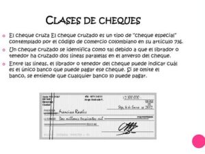 Definicion, Clasificacion y Tipos de cheques