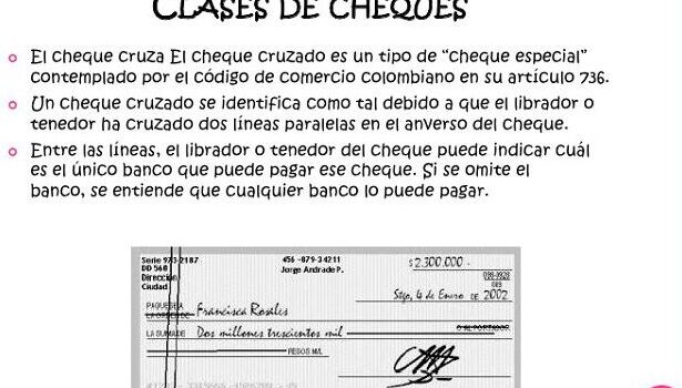 Definicion, Clasificacion y Tipos de cheques