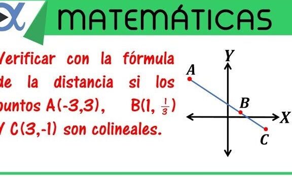 Determinar si 3 puntos son colineales con la fórmula de distancia ejemplo 3  de 3