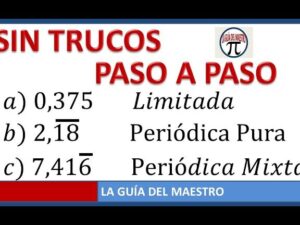 Expresiones decimales limitadas e ilimitadas periódicas pura y periódicas  mixta