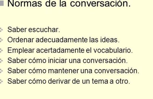 Normas de la conversación - La conversación