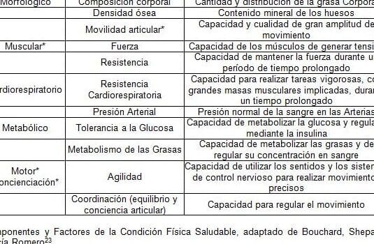 Conceptos y componentes de la actividad física y el fitness