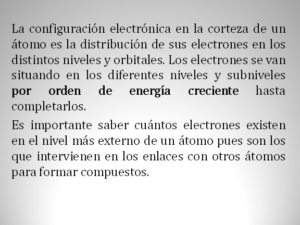 Distribución electrónica de los elementos químicos