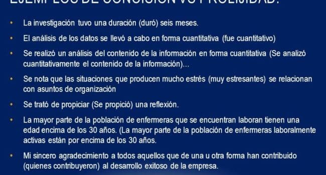 Ejemplos De Concisión En La Redacción.