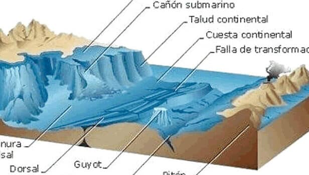 Corte de una cuenca oceánica / Oceanografía / Apuntes Náuticos ...